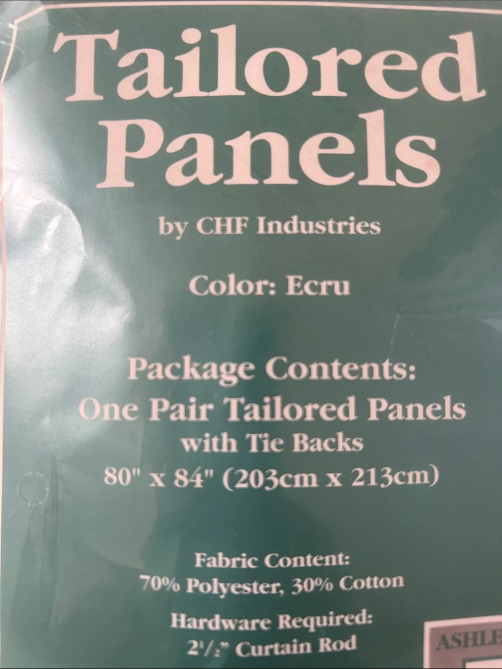 ✨ VINTAGE ASHLEY TAYLOR ECRU TAILORED CURTAIN PANELS — ONE PAIR | NIP